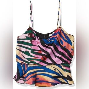 Parker NYC Colorful Silk Blend Top Size M $218, never worn, removed tag, wash it